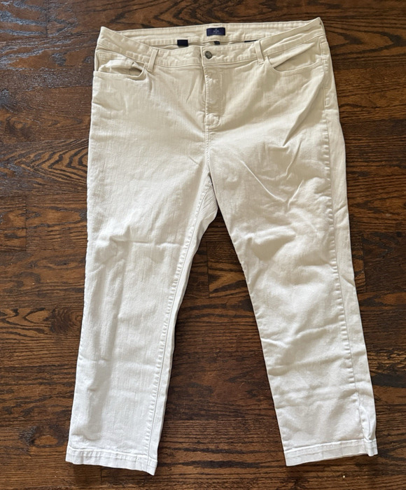 NYDJ Denim - NYDJ Not Your Daughter's Jeans Cream 20W Women's Plus Ankle Denim 5 Pocket